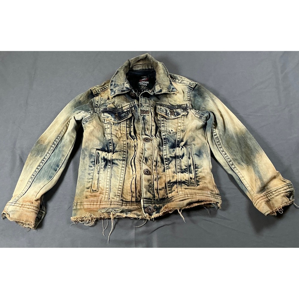 Jordan Craig Kids Legacy Edition Distressed Acid Wash Denim Jacket Brown Tint 7
